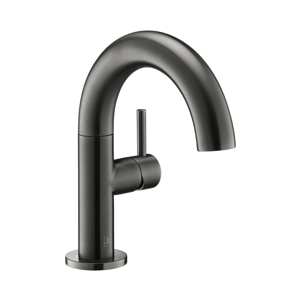 Product Cut out image of the JTP Vos Brushed Black Side Lever Basin Mixer